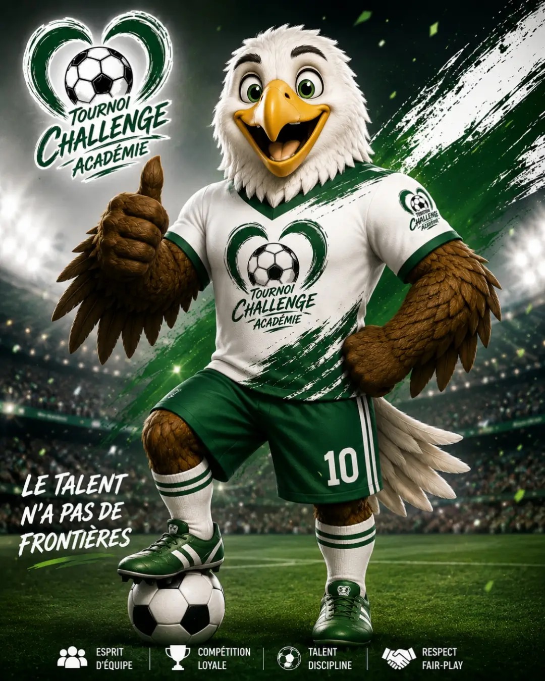 Mascotte officielle du Tournoi Challenge Académie 2026